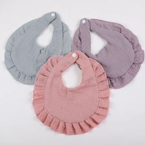 Set of 3 baby muslin bib (pink, purple, gray)